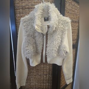 The Kript Cream Faux Fur Jacket
